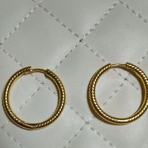 Pandora Gold Textured Earrings